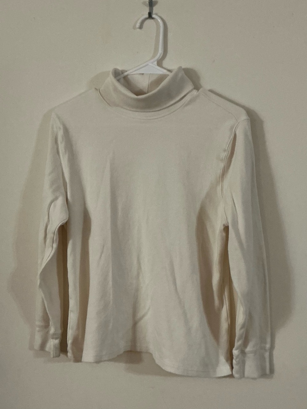 Karen Scott Cream Lightweight Turtleneck Top